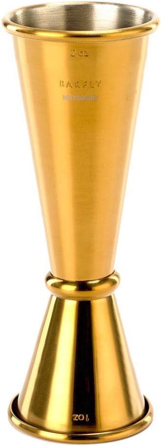 Barfly - 1 x 2 Oz Gold Plated Japanese Style Jigger - M37005GD