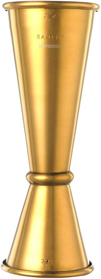 Barfly - 1 x 2 Oz Gold Plated Japanese Style Jigger - M37005GD