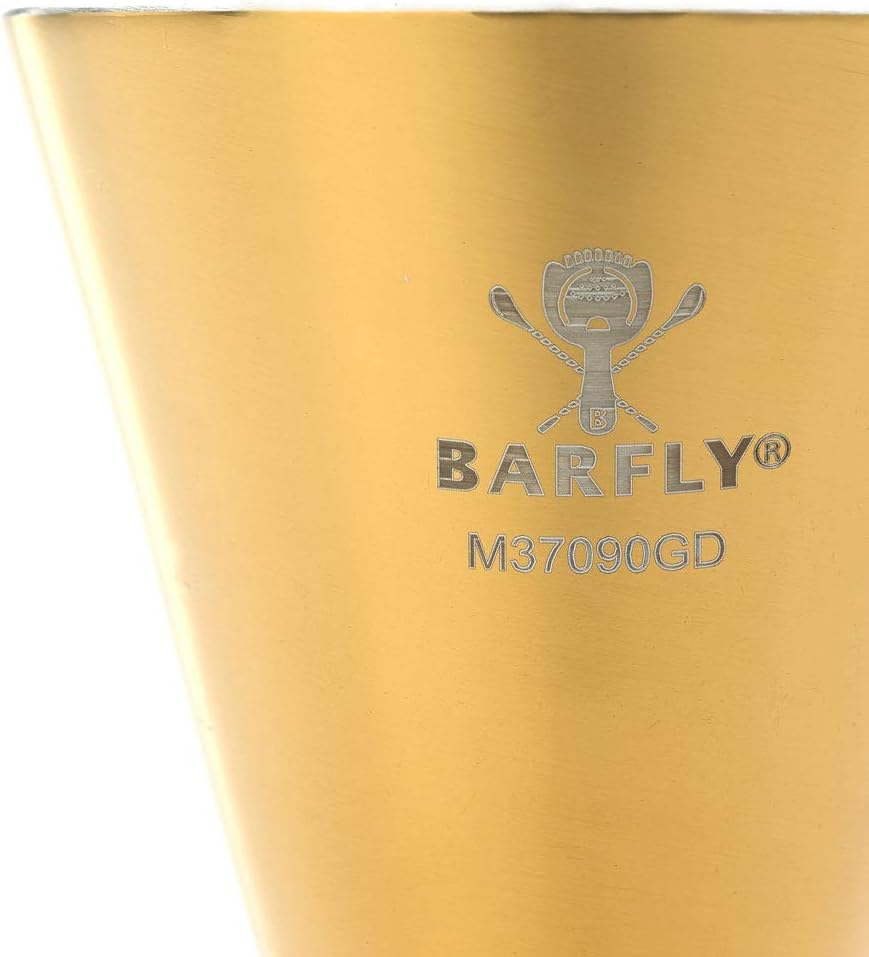 Barfly - 1 x 2 Oz Gold Plated Slim Style Jigger with Stainless Band - M37090GD