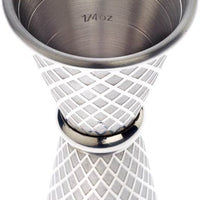 Barfly - 1 x 2 Oz Stainless Steel Diamond Lattice Japanese Style Jigger - M37202