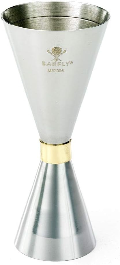 Barfly - 1 x 2 Oz Stainless Steel Slim Style Jigger with Gold Band - M37096