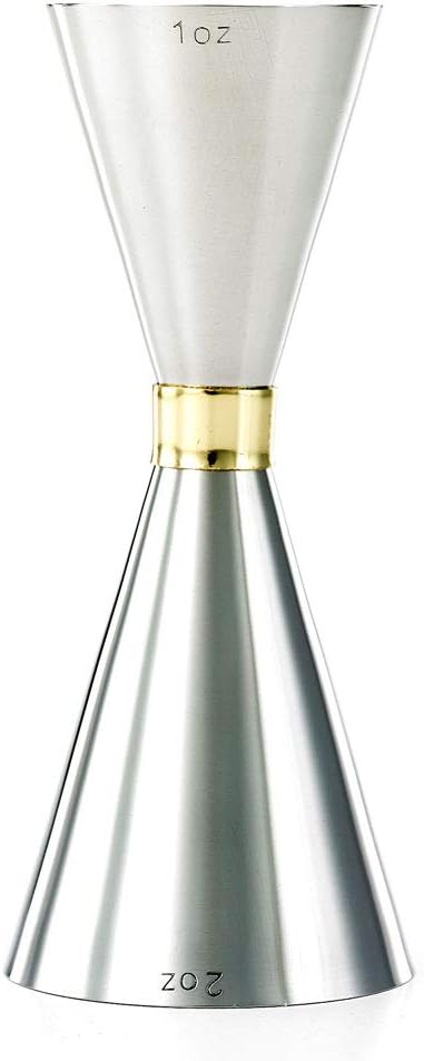Barfly - 1 x 2 Oz Stainless Steel Slim Style Jigger with Gold Band - M37096