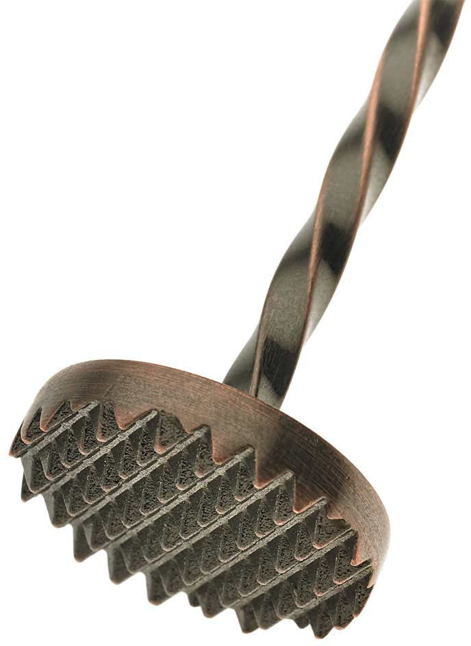 Barfly - 11.8" Antique Copper Plated Bar Spoon With Muddler - M37018ACP