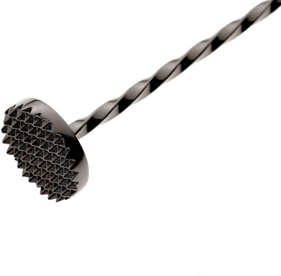 Barfly - 11.8" Gun Metal Black Bar Spoon With Muddler - M37018BK