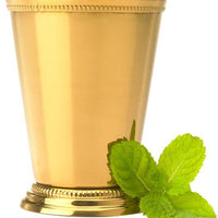 Barfly - 12 Oz Gold Plated Julep Cup With Beaded Trim - M37032GD