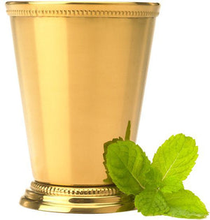 Barfly - 12 Oz Gold Plated Julep Cup With Beaded Trim - M37032GD