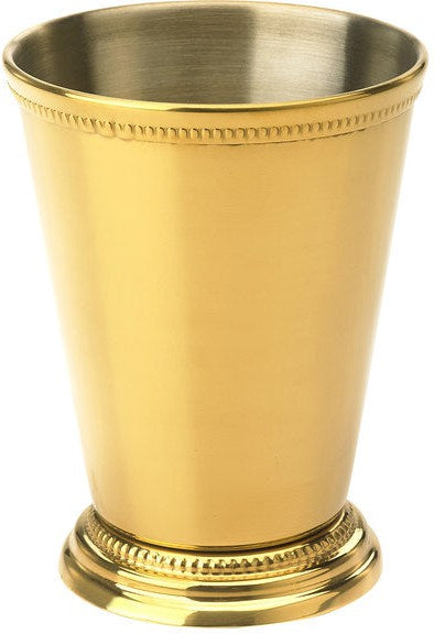 Barfly - 12 Oz Gold Plated Julep Cup With Beaded Trim - M37032GD