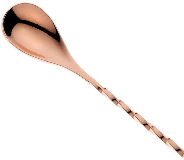 Barfly - 13.1" Copper Plated Diamond Lattice Japanese Bar Spoon - M37204CP