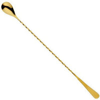 Barfly - 13.1" Gold Plated Diamond Lattice Japanese Bar Spoon - M37204GD