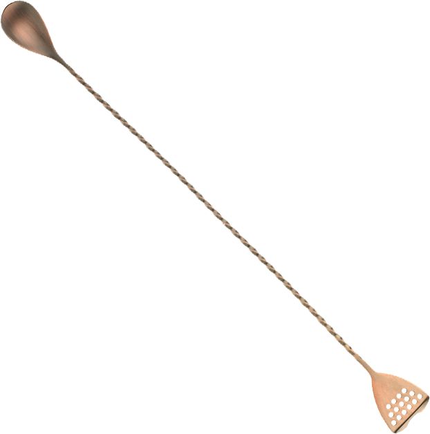 Barfly - 15.75" Antique Copper Bar Spoon With Strainer End - M37072ACP