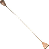 Barfly - 15.75" Antique Copper Bar Spoon With Strainer End - M37072ACP