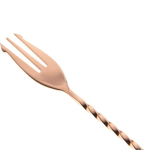 Barfly - 15.75" Copper Plated Bar Spoon with Fork End Set of 12 - M37016CP