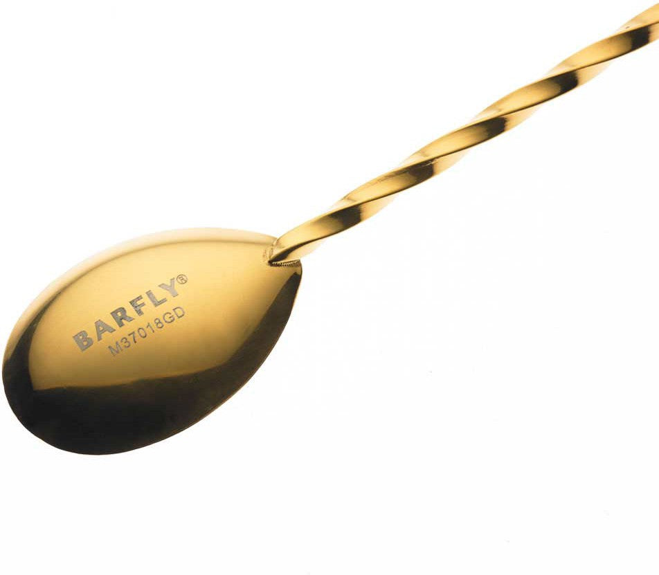 Barfly - 15.75" Gold Plated Bar Spoon With Muddler - M37019GD