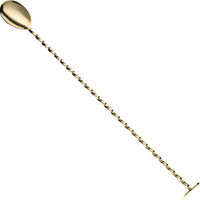 Barfly - 15.75" Gold Plated Bar Spoon With Muddler - M37019GD