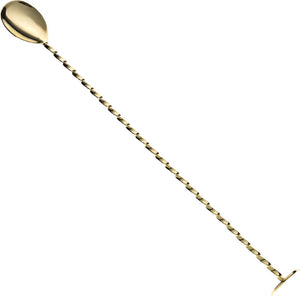 Barfly - 15.75" Gold Plated Bar Spoon With Muddler - M37019GD