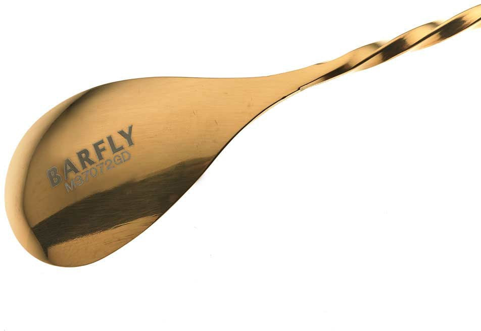 Barfly - 15.75" Gold-Plated Stainless Steel Bar Spoon With Strainer End - M37072GD