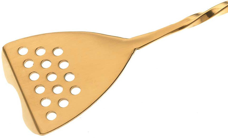 Barfly - 15.75" Gold-Plated Stainless Steel Bar Spoon With Strainer End - M37072GD