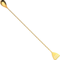 Barfly - 15.75" Gold-Plated Stainless Steel Bar Spoon With Strainer End - M37072GD