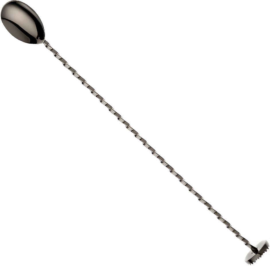 Barfly - 15.75" Gun Metal Black Bar Spoon With Muddler - M37019BK