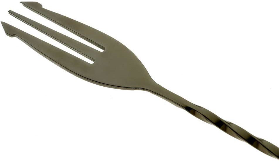 Barfly - 15.75" Gun Metal Black Bar Spoon with Fork End - M37016BK