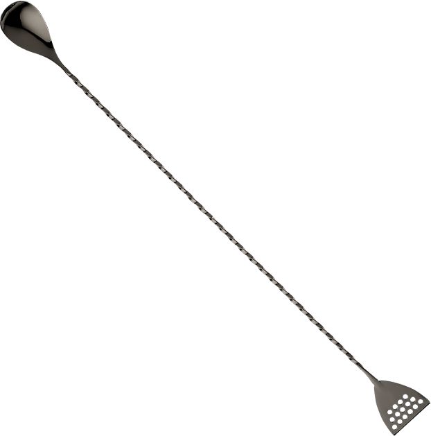 Barfly - 15.75" Gun Metal Black Stainless Steel Bar Spoon With Strainer End - M37072BK