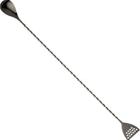 Barfly - 15.75" Gun Metal Black Stainless Steel Bar Spoon With Strainer End - M37072BK