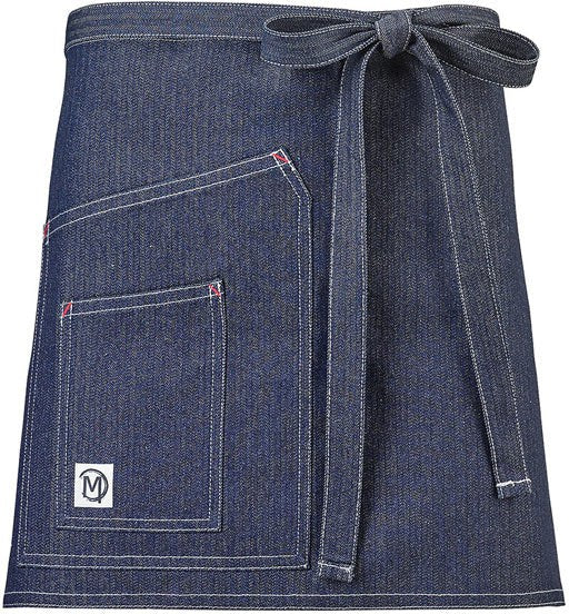 Barfly - 15.75" x 28.25" Metro Edge Stellar Indigo Cotton Denim Waist Apron with 2 Pockets - M63202DEN