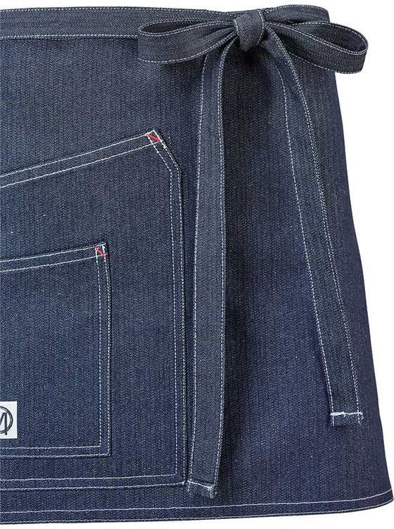 Barfly - 15.75" x 28.25" Metro Edge Stellar Indigo Cotton Denim Waist Apron with 2 Pockets - M63202DEN