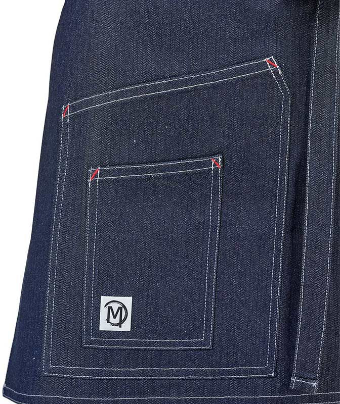Barfly - 15.75" x 28.25" Metro Edge Stellar Indigo Cotton Denim Waist Apron with 2 Pockets - M63202DEN