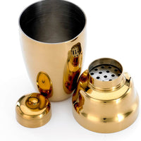 Barfly - 17 Oz Stainless Steel Gold-Plated Heavy Weight 3-Piece Cobbler Cocktail Shaker - M37038GD
