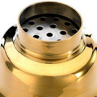 Barfly - 17 Oz Stainless Steel Gold-Plated Heavy Weight 3-Piece Cobbler Cocktail Shaker - M37038GD