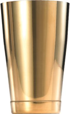 Barfly - 18 Oz Stainless Steel Gold Plated Half Size Cocktail Shaker/Tin - M37007GD