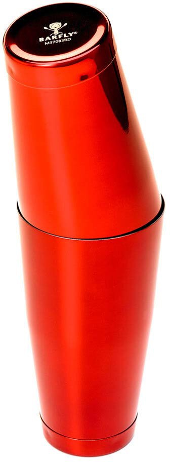 Barfly - 18 Oz Stainless Steel Red Half Size Cocktail Shaker/Tin - M37083RD
