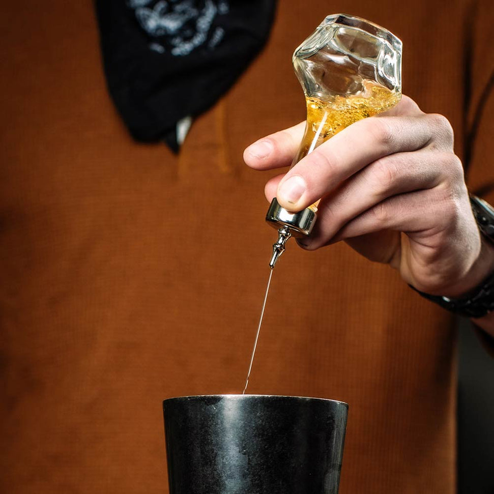 Barfly - 1.7 Oz Glass Bitters Bottle With Threaded Stainless Steel Top - M37134