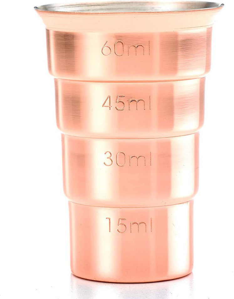 Barfly - 2 Oz Copper Plated Stepped Jigger Without Handle - M37109CP