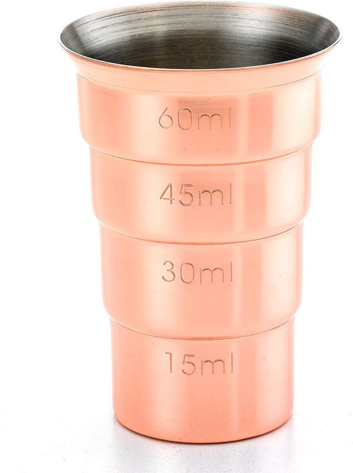 Barfly - 2 Oz Copper Plated Stepped Jigger Without Handle - M37109CP