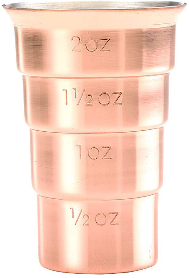 Barfly - 2 Oz Copper Plated Stepped Jigger Without Handle - M37109CP