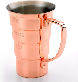 Barfly - 2 Oz Copper Plated Stepped Jigger with Handle - M37108CP