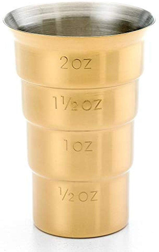 Barfly - 2 Oz Gold Plated Stepped Jigger No Handle - M37109GD