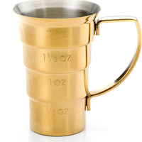 Barfly - 2 Oz Gold Plated Stepped Jigger with Handle - M37108GD