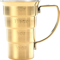 Barfly - 2 Oz Gold Plated Stepped Jigger with Handle - M37108GD