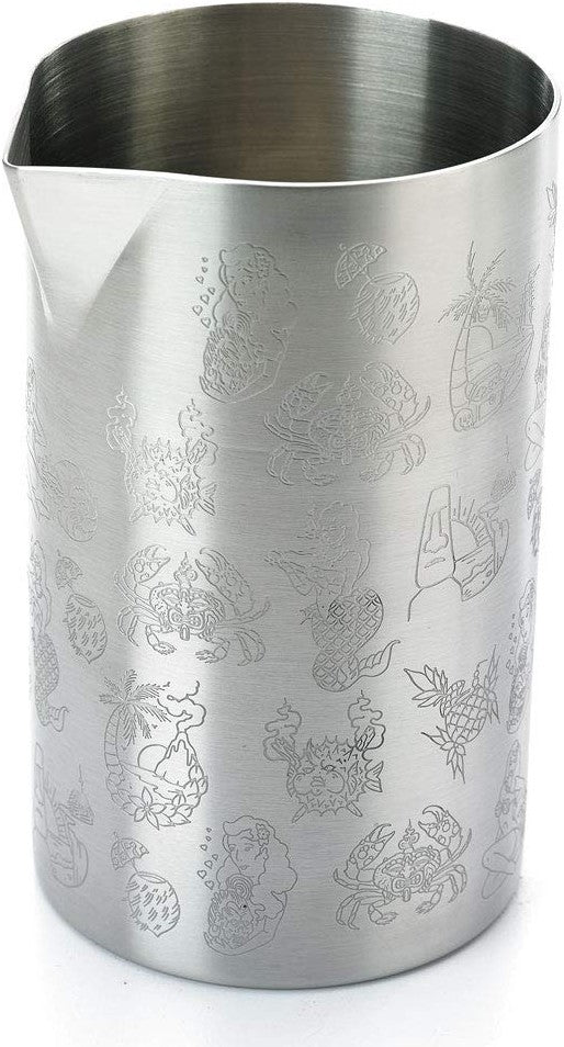 Barfly - 21 Oz Stainless Steel Tiki Design Double Wall Mixing Tin - M37079