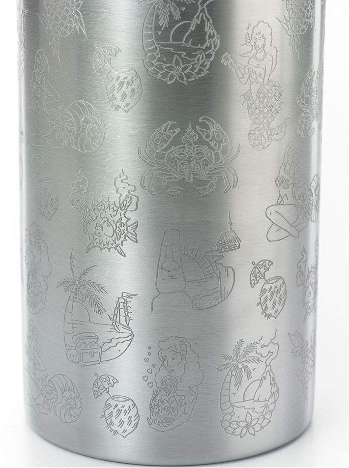 Barfly - 21 Oz Stainless Steel Tiki Design Double Wall Mixing Tin - M37079