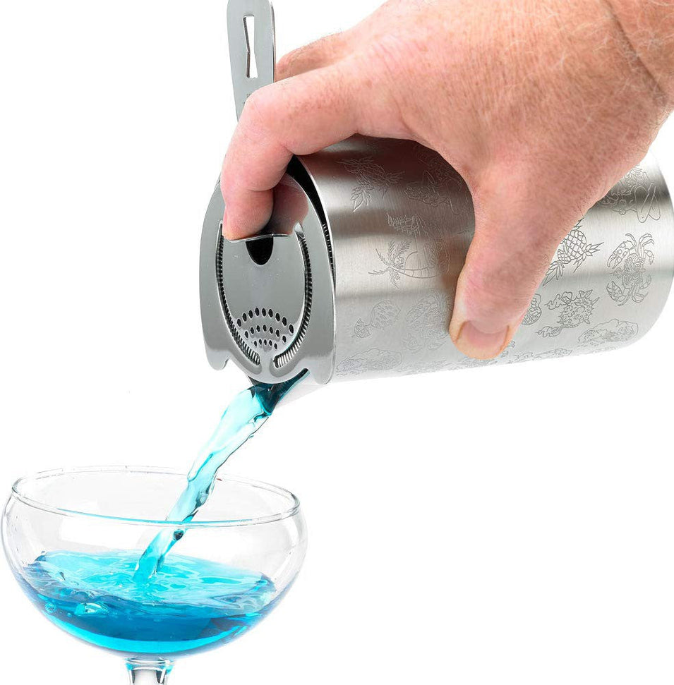 Barfly - 21 Oz Stainless Steel Tiki Design Double Wall Mixing Tin - M37079