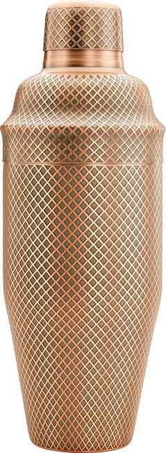 Barfly - 24 Oz Antique Copper Japanese Style Diamond Lattice Cocktail Shaker, Pack Of 3 - M37205ACP