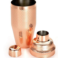 Barfly - 24 Oz Copper Plated Japanese Style Diamond Lattice Cocktail Shaker, Pack Of 3 - M37205CP