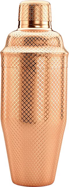 Barfly - 24 Oz Copper Plated Japanese Style Diamond Lattice Cocktail Shaker, Pack Of 3 - M37205CP