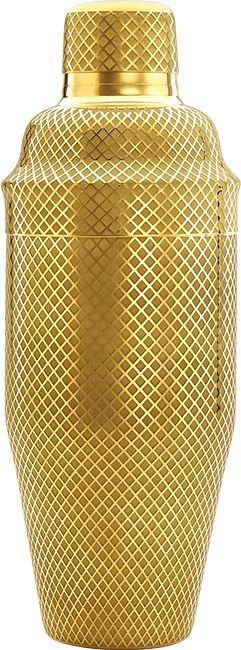 Barfly - 24 Oz Gold Plated Japanese Style Diamond Lattice Cocktail Shaker, Pack Of 3 - M37205GD