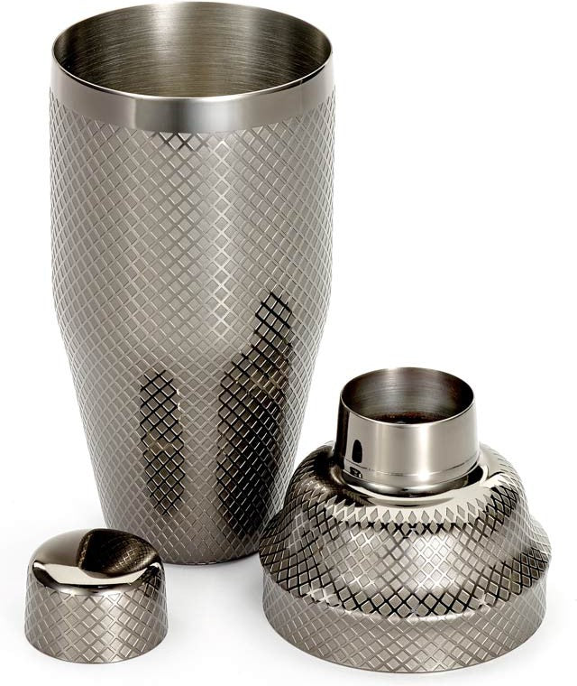 Barfly - 24 Oz Gun Metal Black Japanese Style Diamond Lattice Cocktail Shaker, Pack Of 3