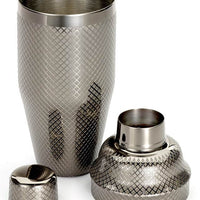 Barfly - 24 Oz Gun Metal Black Japanese Style Diamond Lattice Cocktail Shaker, Pack Of 3